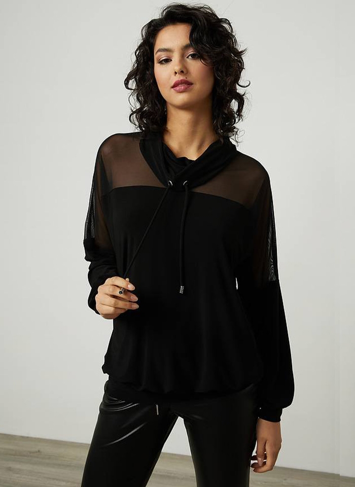 Joseph Ribkoff, Czarna bluza w sportowym stylu.