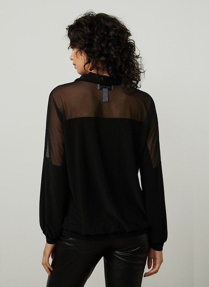 Joseph Ribkoff, Czarna bluza w sportowym stylu.