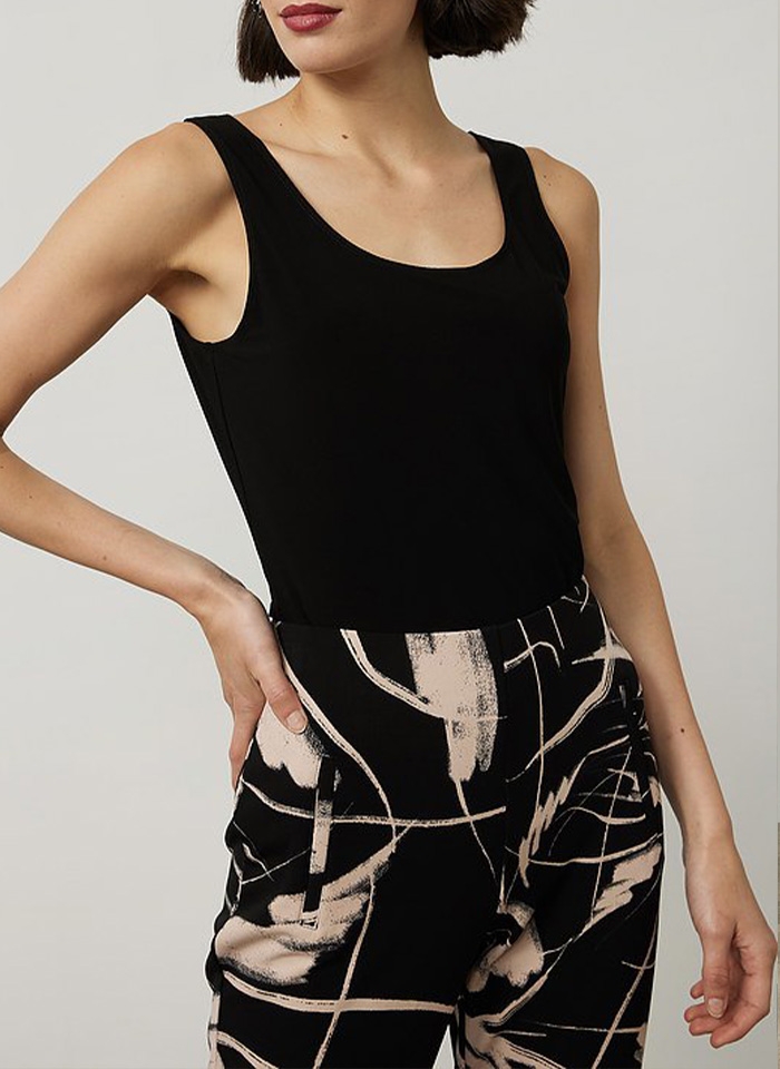 Joseph Ribkoff, Czarne spodnie w beżowy wzór.