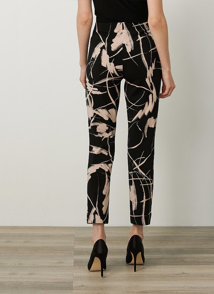 Joseph Ribkoff, Czarne spodnie w beżowy wzór.