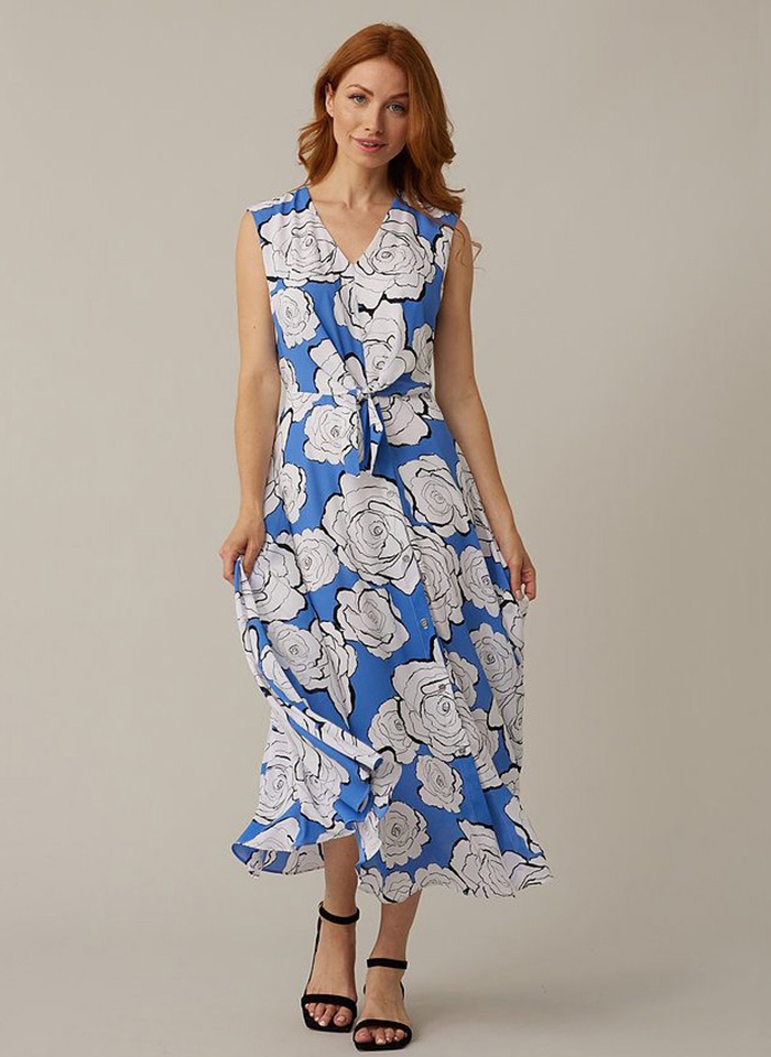 Joseph Ribkoff, Sukienka w białe kwiaty.