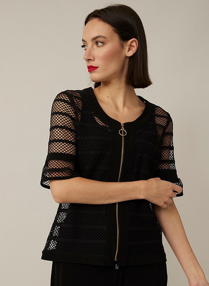 Joseph Ribkoff, Czarny żakiet - siatka z topem.