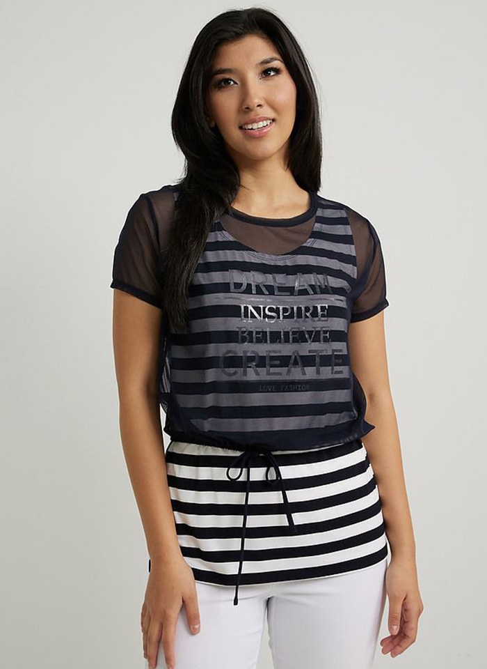 Joseph Ribkoff. Bluzka w letnim jachtingowym stylu.