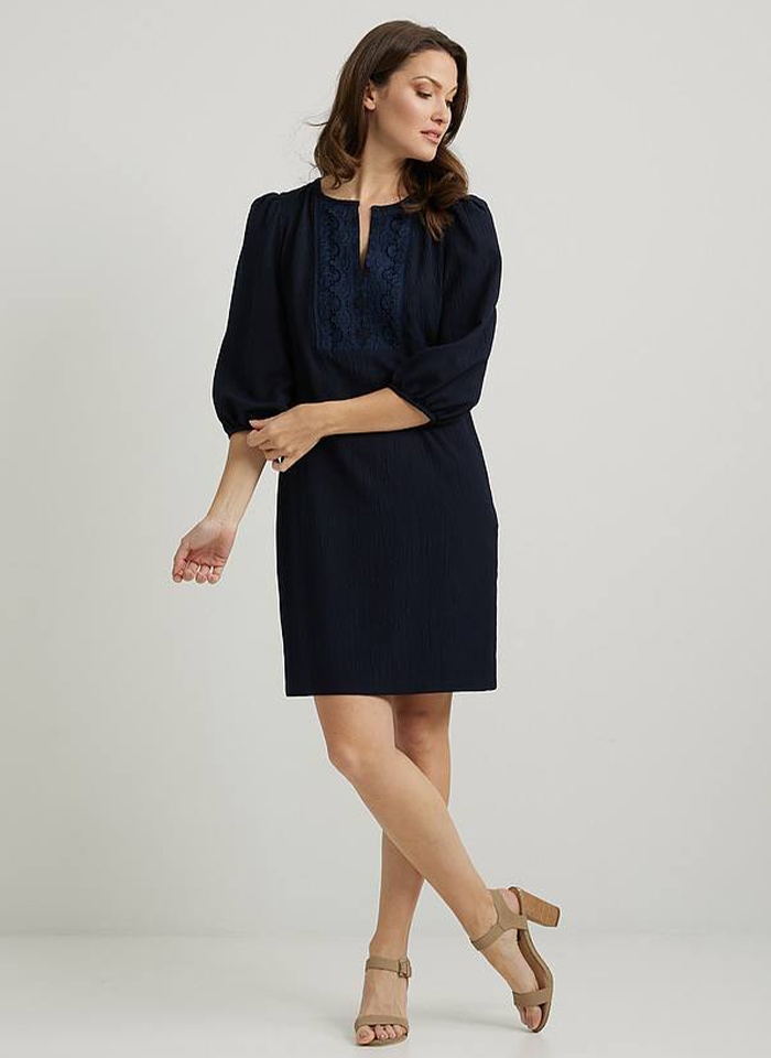 Joseph Ribkoff. Granatowa sukienka o luźnym fasonie