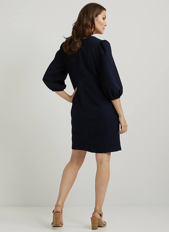 Joseph Ribkoff. Granatowa sukienka o luźnym fasonie