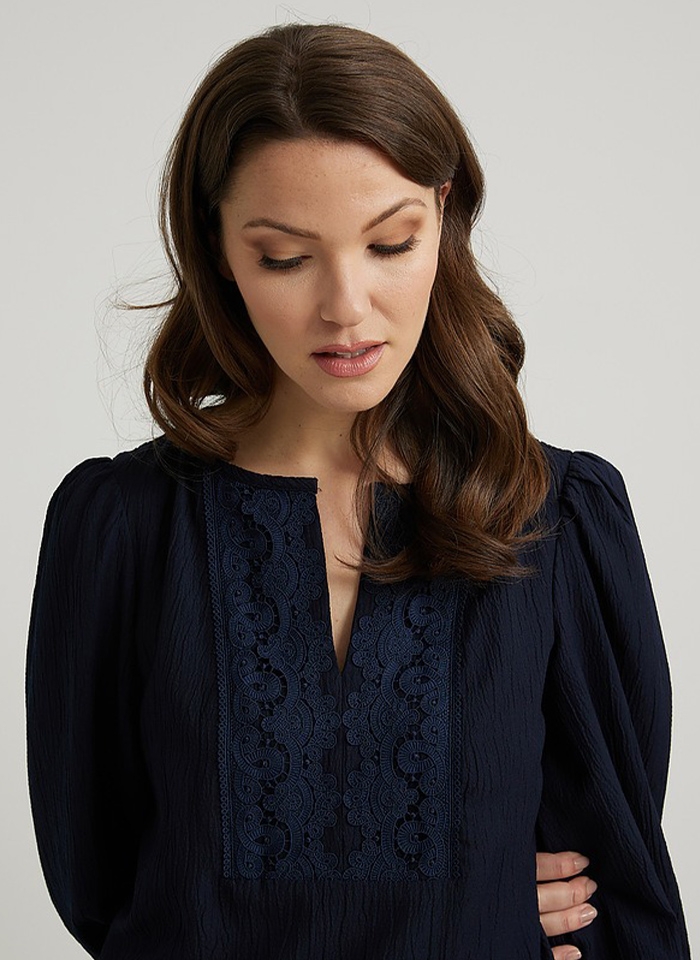 Joseph Ribkoff. Granatowa sukienka o luźnym fasonie