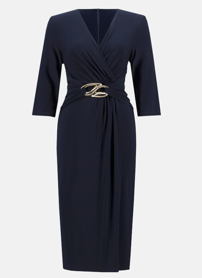 Joseph Ribkoff 223121 Sukienka ze złotą klamrą 3 kolory