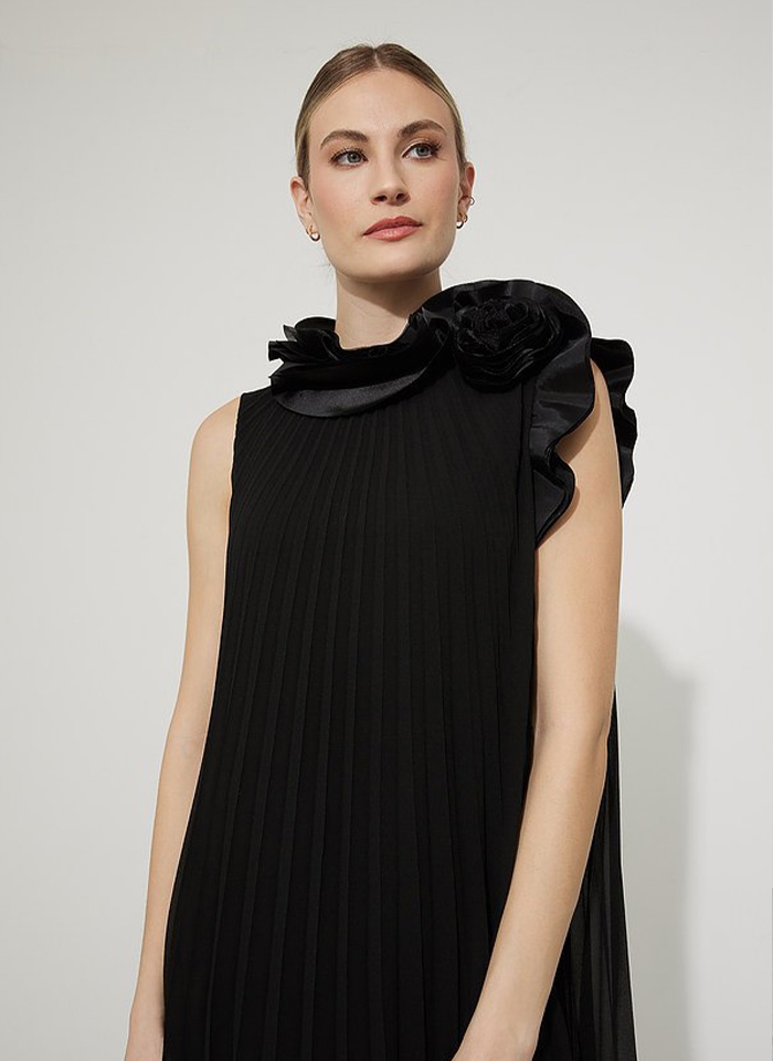 Joseph Ribkoff 223728 Elegancka sukienka w plisy czarny i granat