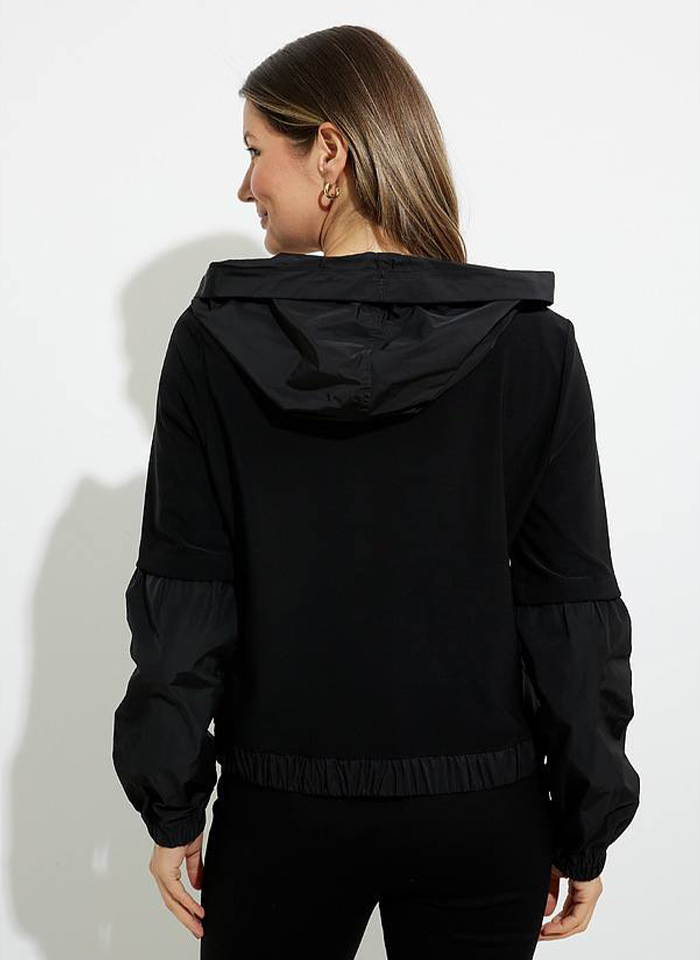 Joseph Ribkoff, Czarna bluza zapinana na suwak.