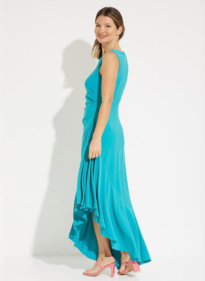 Joseph Ribkoff, Sukienka maxi z asymetryczną falbaną.