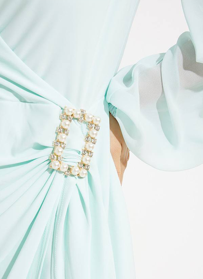 Joseph Ribkoff, Wizytowa sukienka w miętowym kolorze.