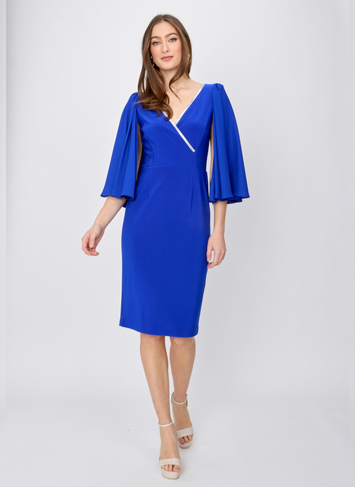 Joseph Ribkoff 242732 Efektowa sukienka w szafirowym kolorze.