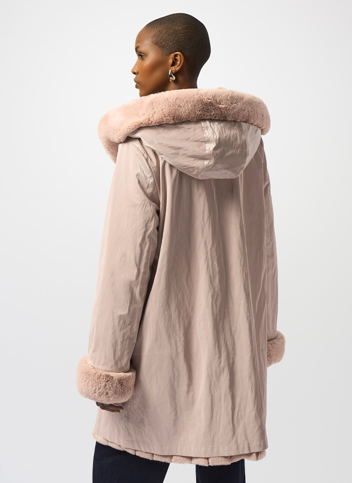 Joseph Ribkoff 253926 Dwustronny płaszcz w pudrowym różu