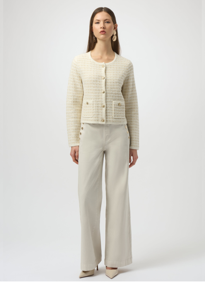 Joseph Ribkoff 254938 Dzianinowy żakiet zdobiony złotą nitką