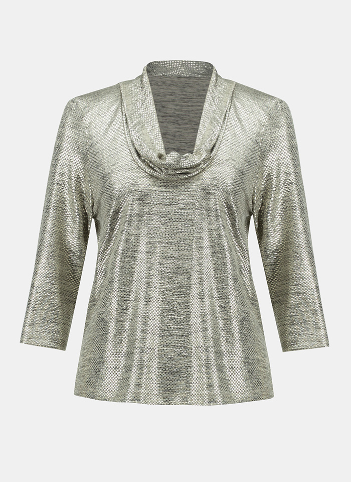 Joseph Ribkoff 243167 Elegancka bluzka w złotym kolorze