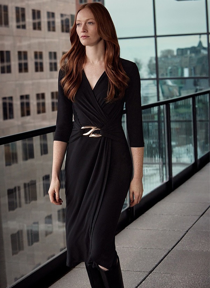 Joseph Ribkoff 223121 Sukienka ze złotą klamrą 3 kolory