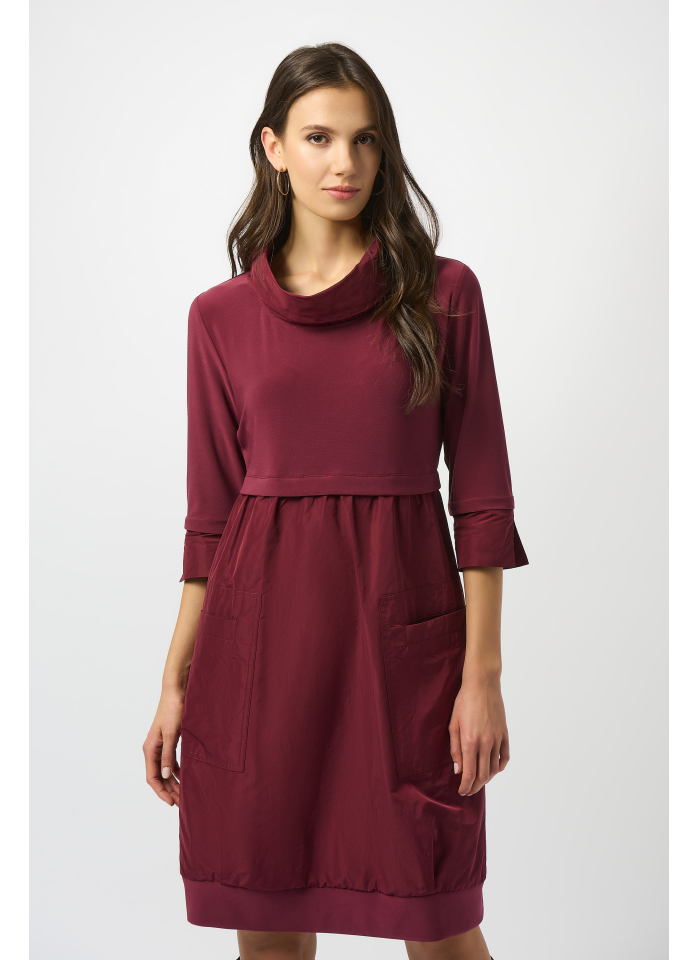 Joseph Ribkoff 173444F25 Sukienka z półgolfem w kolorze wina