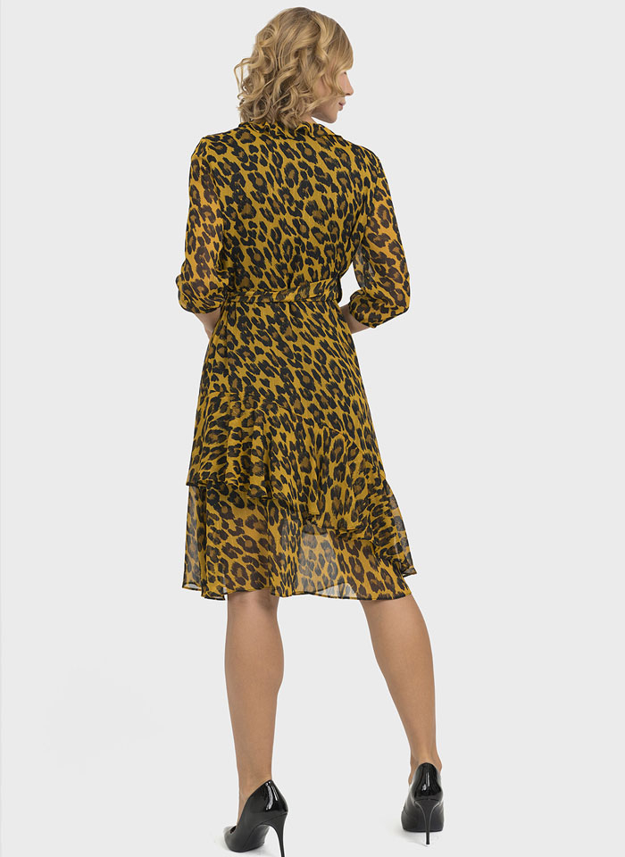 Joseph Ribkoff,  Sukienka w panterkę z falbaną