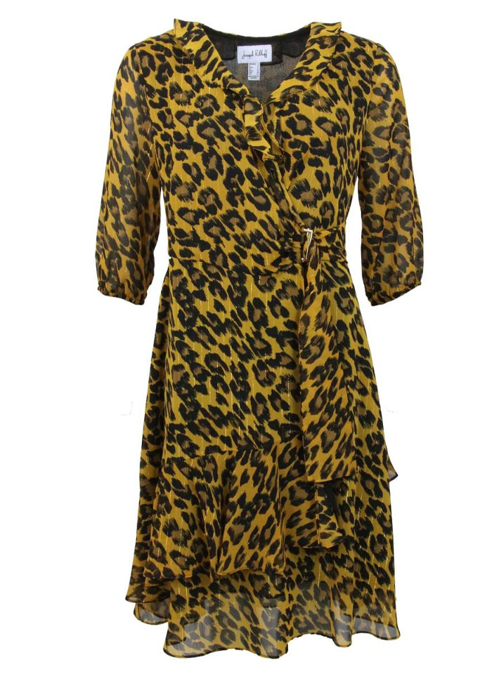 Joseph Ribkoff,  Sukienka w panterkę z falbaną