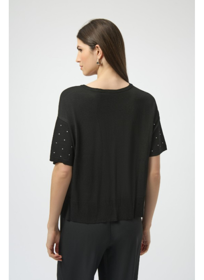 Joseph Ribkoff 252906 Dzianinowa bluzka z krótkim rękawem