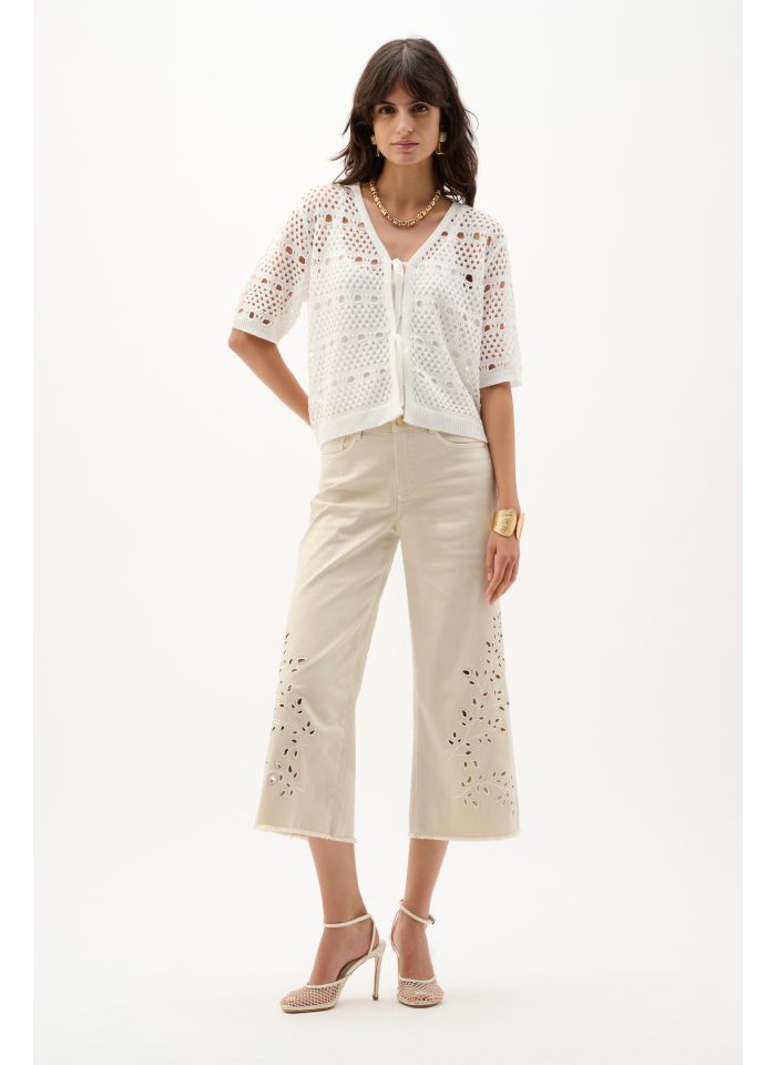 Joseph Ribkoff 262935 kuloty subtelnie zdobione haftem i dżetami