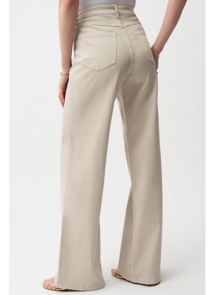 Joseph Ribkoff 261989 jasno beżowe spodnie z szeroką nogawką