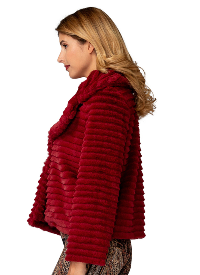 Joseph Ribkoff 193718 Syntetyczne futerko w bordowym kolorze