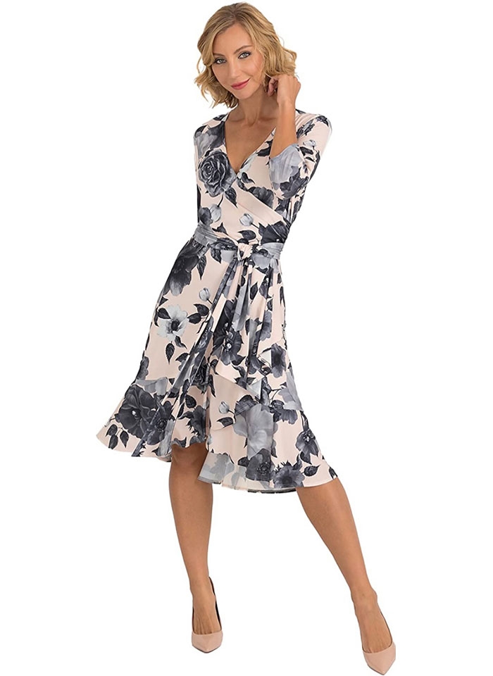 Joseph Ribkoff, Sukienka z kopertowym dekoltem.