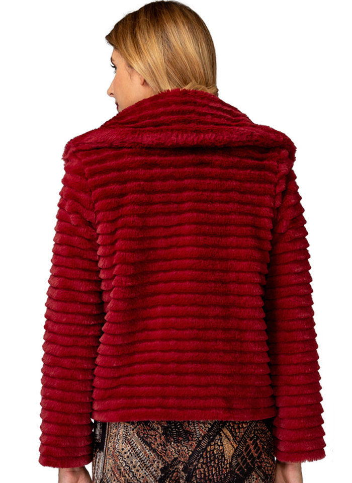 Joseph Ribkoff 193718 Syntetyczne futerko w bordowym kolorze