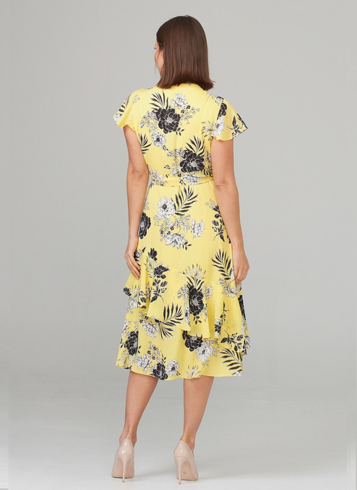 Joseph Ribkoff 202425 Sukienka midi w kwiecisty wzór.