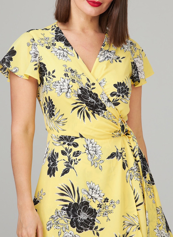 Joseph Ribkoff 202425 Sukienka midi w kwiecisty wzór.