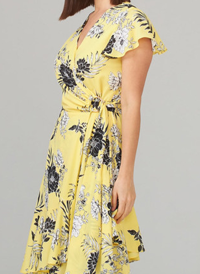 Joseph Ribkoff 202425 Sukienka midi w kwiecisty wzór.