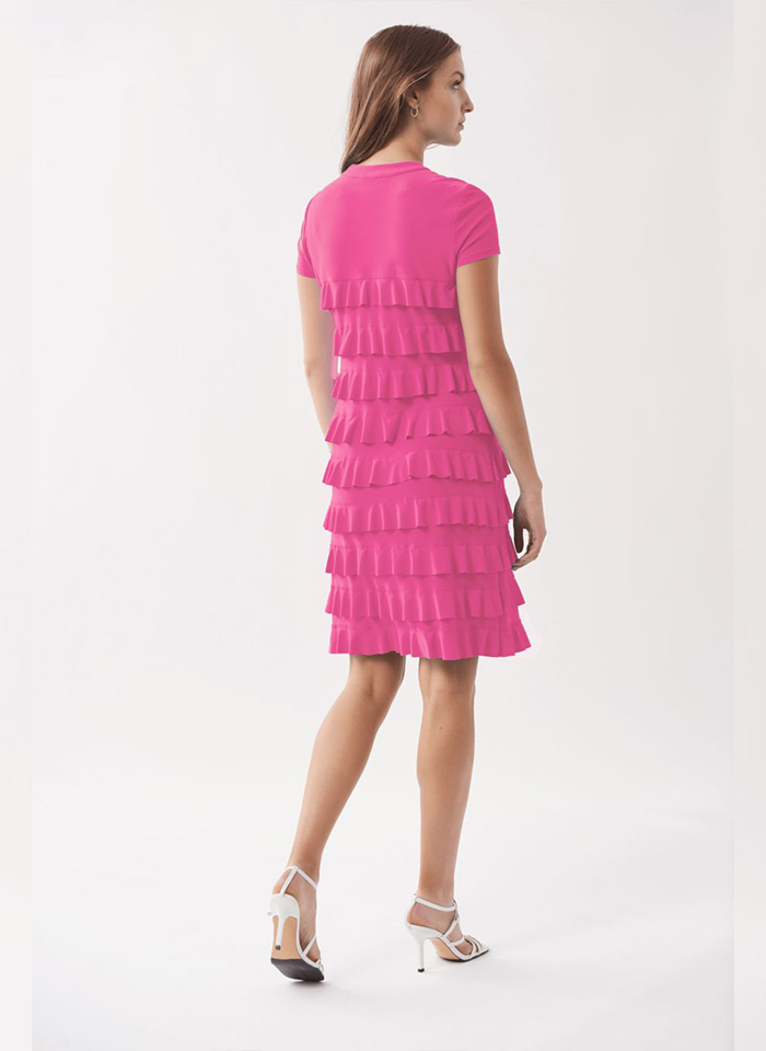 Joseph Ribkoff, Różowa sukienka z falbankami.