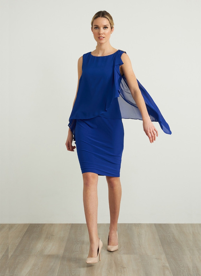 Joseph Ribkoff. Koktajlowa sukienka bez rękawów.