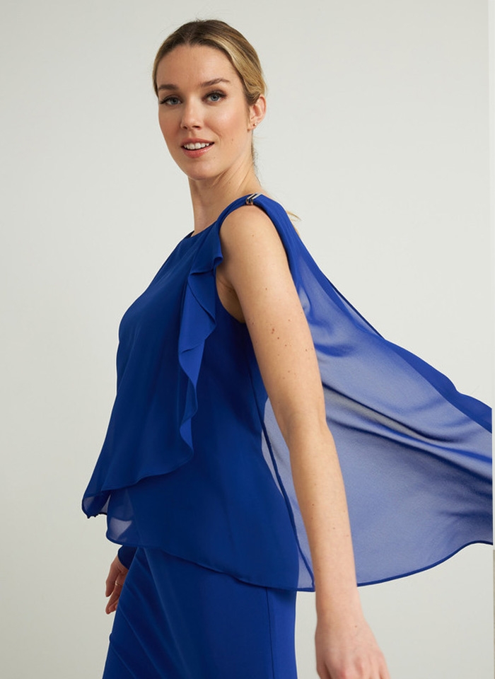 Joseph Ribkoff. Koktajlowa sukienka bez rękawów.