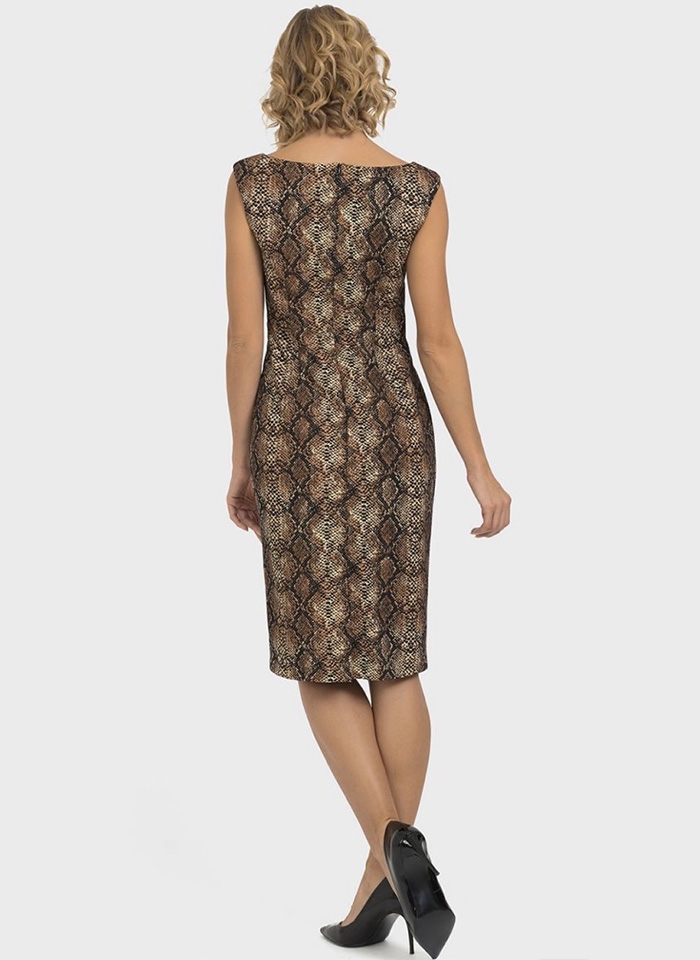 Joseph Ribkoff, klasyczna sukienka w zwierzęcy motyw.