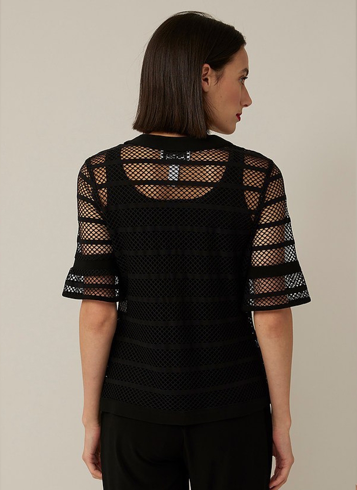 Joseph Ribkoff, Czarny żakiet - siatka z topem.