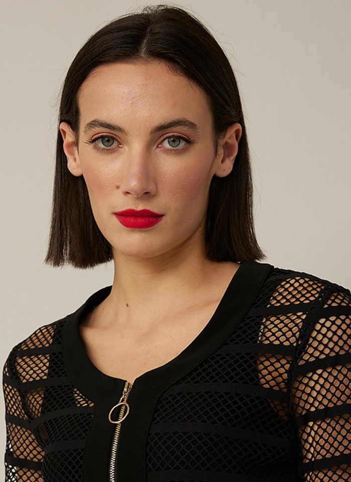 Joseph Ribkoff, Czarny żakiet - siatka z topem.