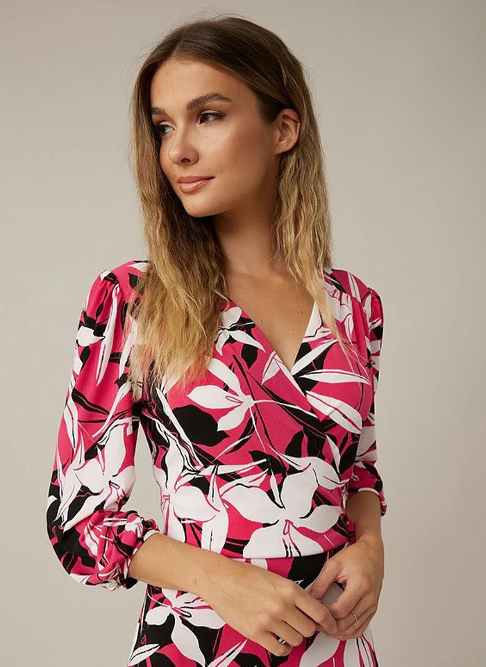 Joseph Ribkoff 221224 Sukienka w kwiecisty wzór.