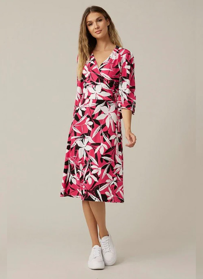 Joseph Ribkoff 221224 Sukienka w kwiecisty wzór.