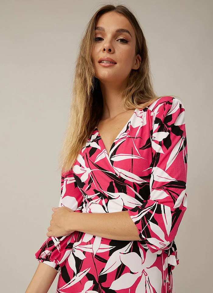 Joseph Ribkoff 221224 Sukienka w kwiecisty wzór.