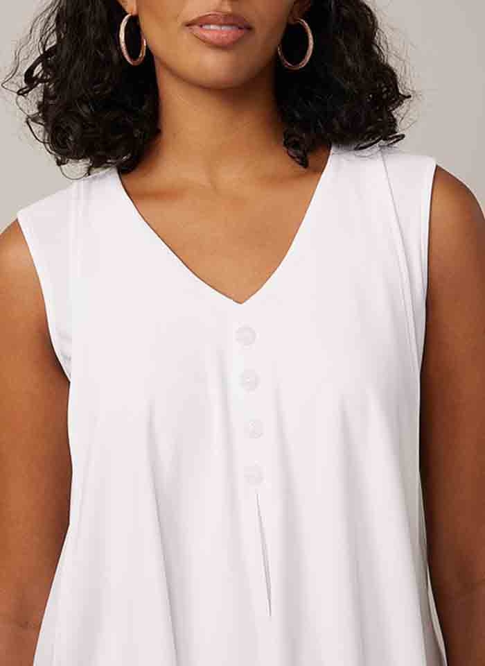 Joseph Ribkoff, Bluzka bez rękawów z ozdobnymi guzikami.