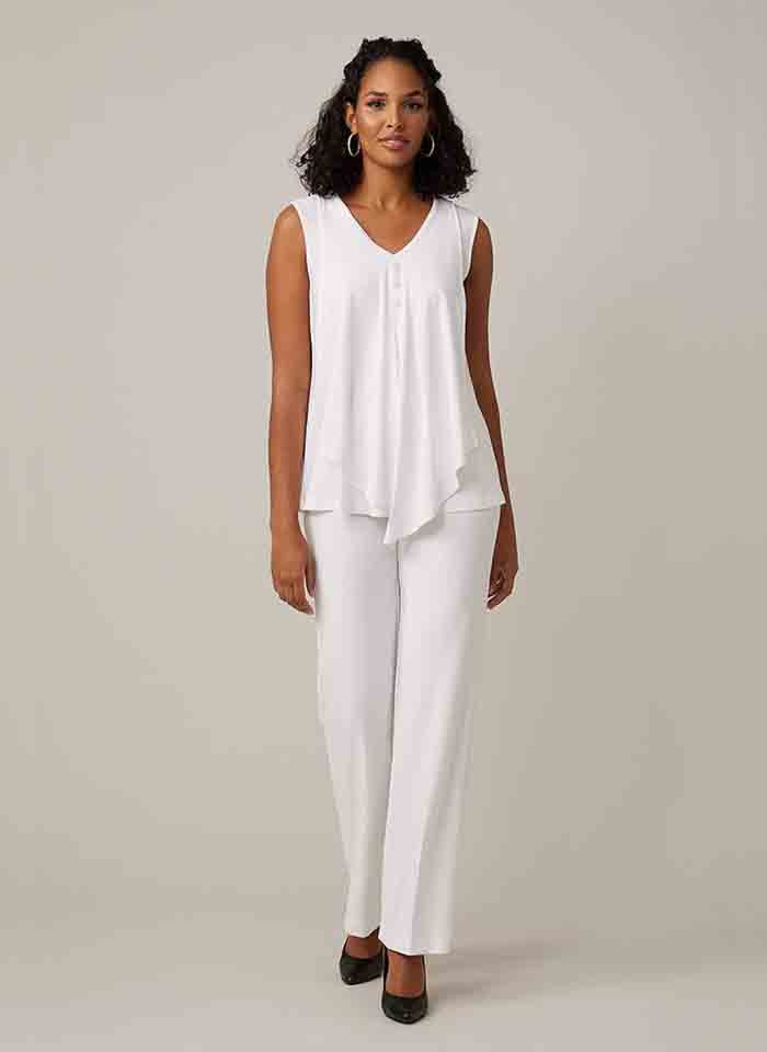 Joseph Ribkoff, Bluzka bez rękawów z ozdobnymi guzikami.