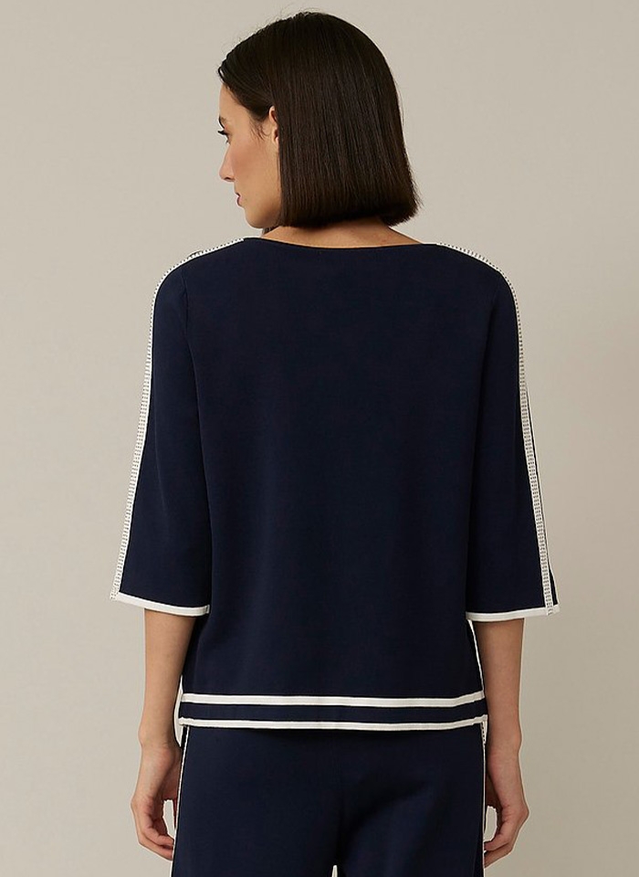 Joseph Ribkoff, Dzianinowa bluzą w granatowym kolorze.