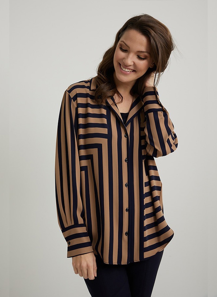 Joseph Ribkoff, Koszula z wykładanym kołnierzem 2 kolory