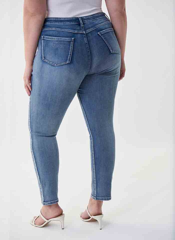 Joseph Ribkoff, Niebieskie spodnie dżinsowe z kamyczkami.