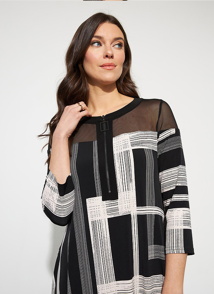 Joseph Ribkoff, Czarna sukienka o luźnym kroju.