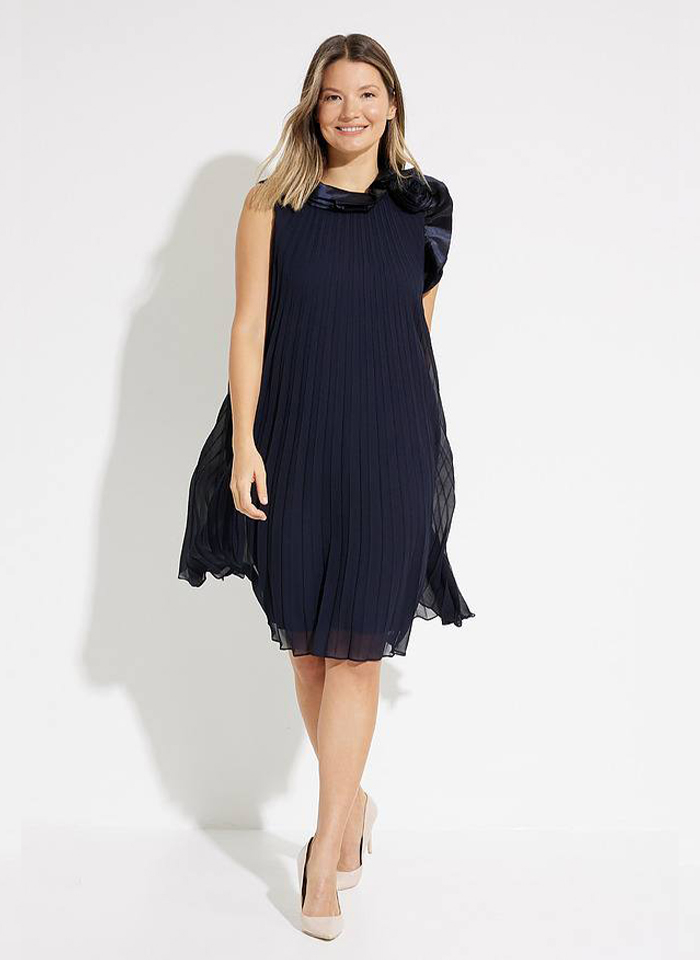 Joseph Ribkoff 223728 Elegancka sukienka w plisy czarny i granat