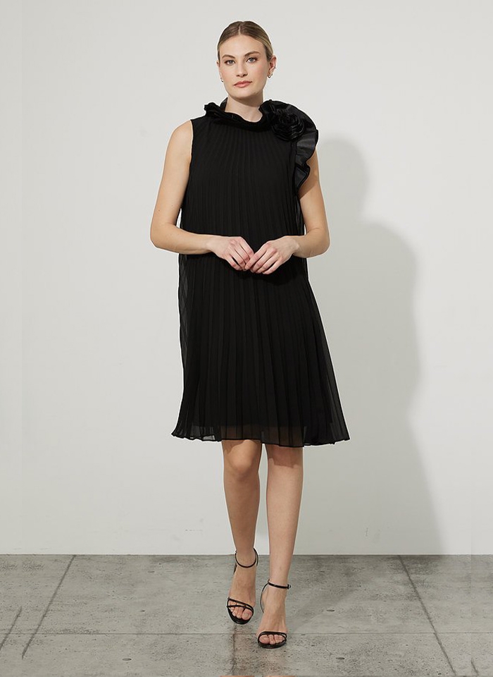 Joseph Ribkoff 223728 Elegancka sukienka w plisy czarny i granat