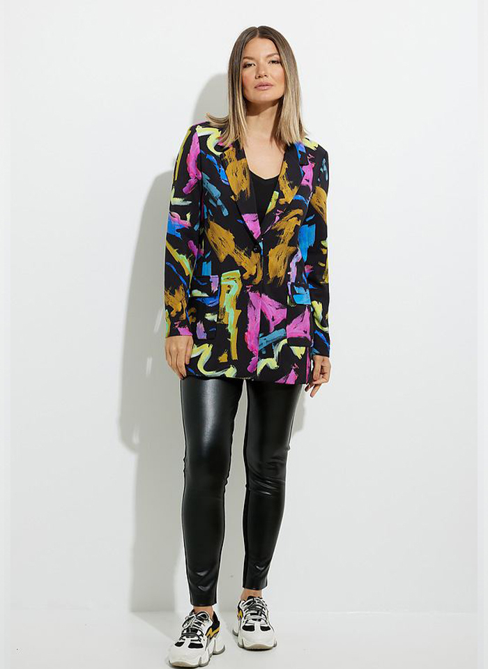 Joseph Ribkoff, Czarny żakiet w abstrakcyjny wzór.